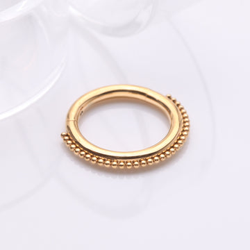 Detail View 1 of Golden Bali Beaded Ball Essence Clicker Hoop Ring